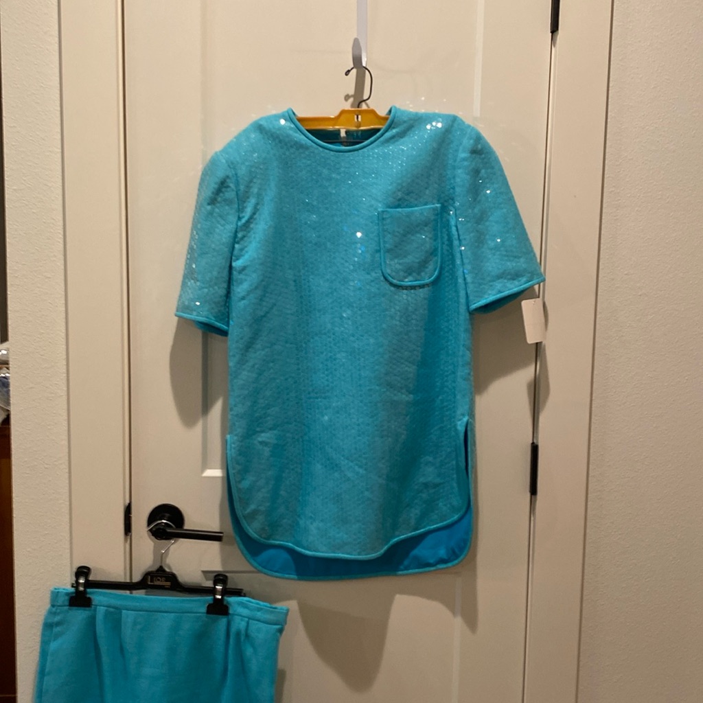 William Pearson Vintage Ladies Skirt & Top. Size 10. Bright Blue Color